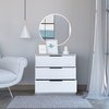 Tuhome Kaia 3 Drawers Dresser, Superior Top, White CLB6590